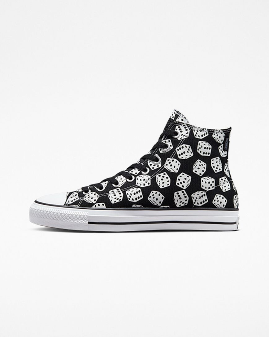 Bascheți Dama Converse Chuck Taylor All Star Pro Dice Negrii Albi | RO X0KGJ602